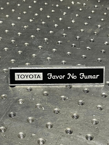 Toyota No Fumar 80's Plate Corolla Punto 8