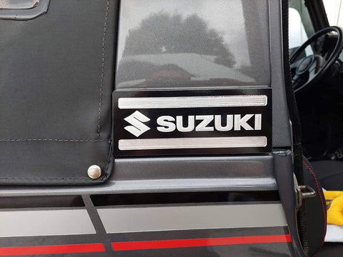 Suzuki Samurai A-Pillar Logo Plates Pair