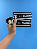 Suzuki Samurai 1.3L Turbo Grille and A-Pillar Emblems